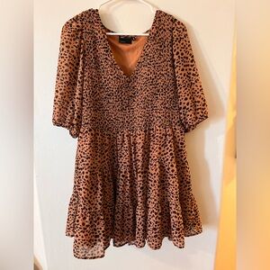 ASOS Animal Print Puff Sleeve Dress